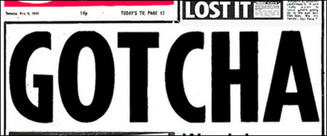 The 'Gotcha' headline was first used by the Sun in 1982 to report the sinking of the Belgrano