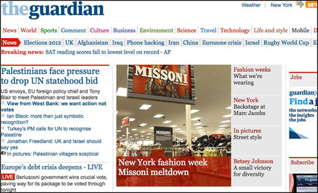 Guardian US homepage