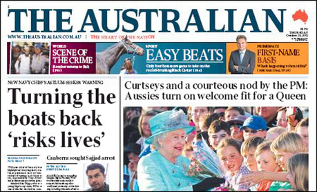 The Australian front page