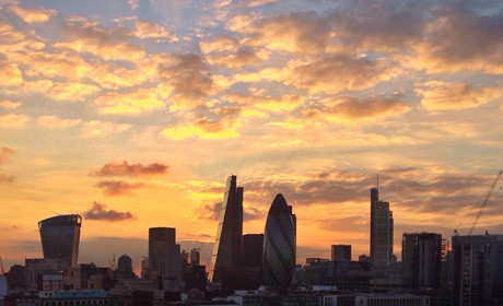 London city sunrise skyline