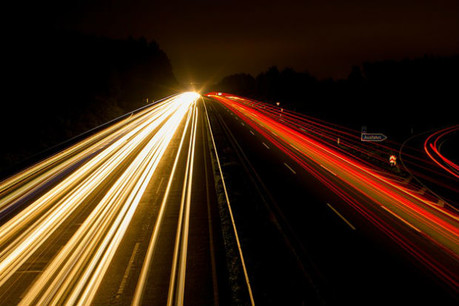 speed highway lights accelerate fast