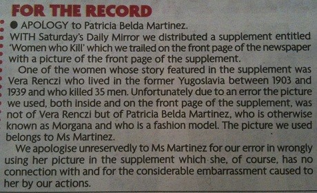 Daily Mirror apology