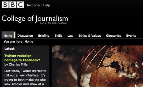 BBC College of Journalism website