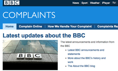 BBC complaints webpage