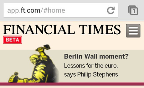 Financial Times Android web app