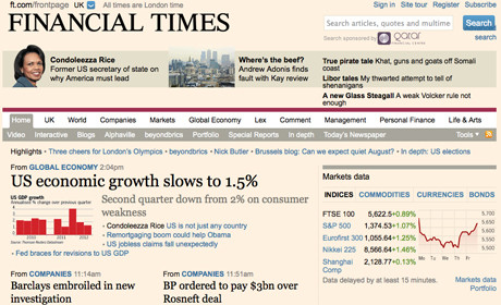 Financial Times screen