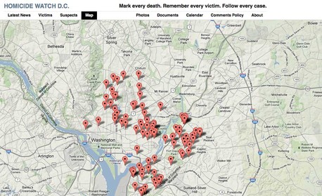 Homicide Watch DC map