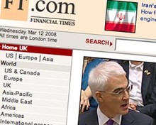 Screenshot of FT.com homepage
