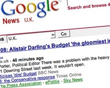 Screenshot of Google News UK