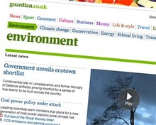 Screenshot of Guardian environment website