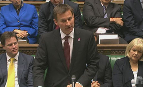 Jeremy Hunt gives statement in commons