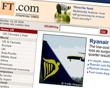 Screenshot of FT.com