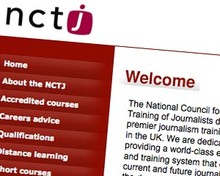 Screenshot of NCTJ homepage