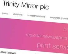 Screenshot of Trinity Mirror plc website