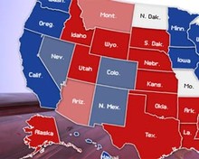 Screenshot of Sky News.com's interactive US election map