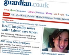 Screenshot of Guardian.co.uk