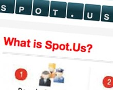 Screenshot of Spot.Us homepage