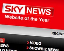 Screenshot of Sky News homepage