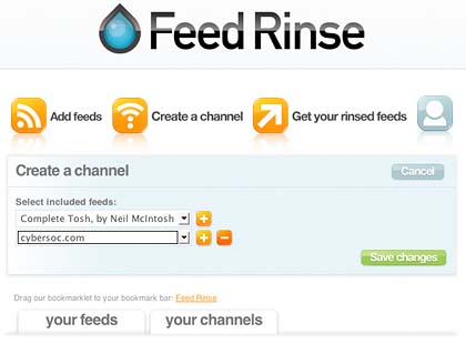 Feed Rinse add a feed to a channel page