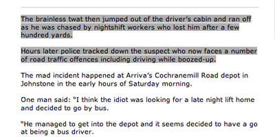 Bus theft story