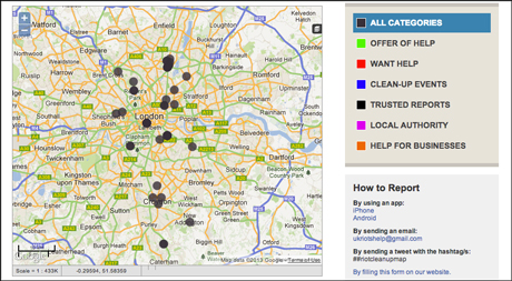 Crowdmap Guardian riots cleanup