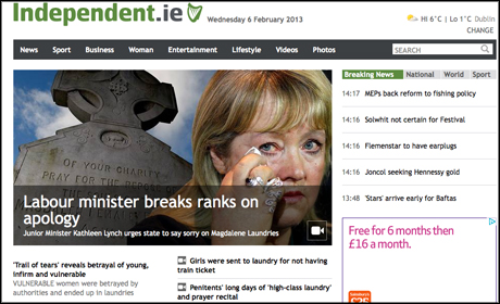 Irish Independent website