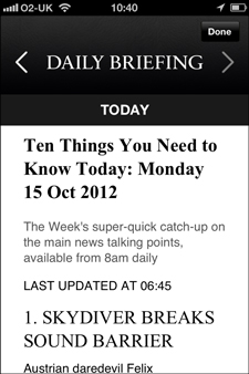 The Week Daily Briefing iPhone