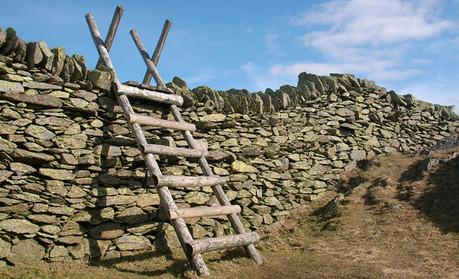 Stile over wall