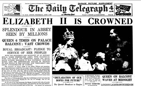 Telegraph coronation front page