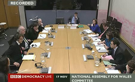Welsh Assembly, still from BBC video