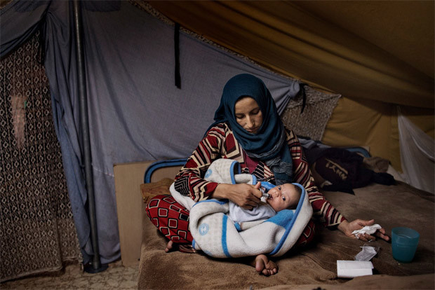 refugee with baby