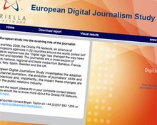 Screenshot of European Digital Journalism Study website