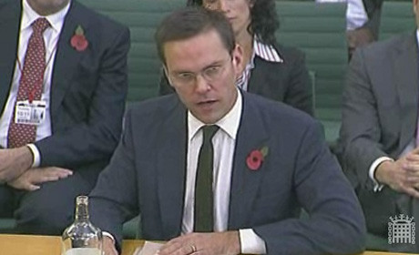 James Murdoch before culture committee