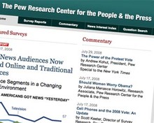Screenshot of Pew Center website