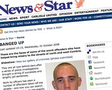 Screenshot of News and Star's Banged Up picture gallery