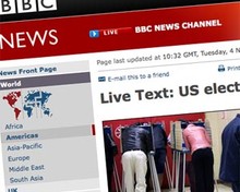 Screenshot of BBC News' US elections page