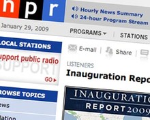Screenshot of National Public Radio website