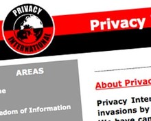 Screenshot of Privacy International website