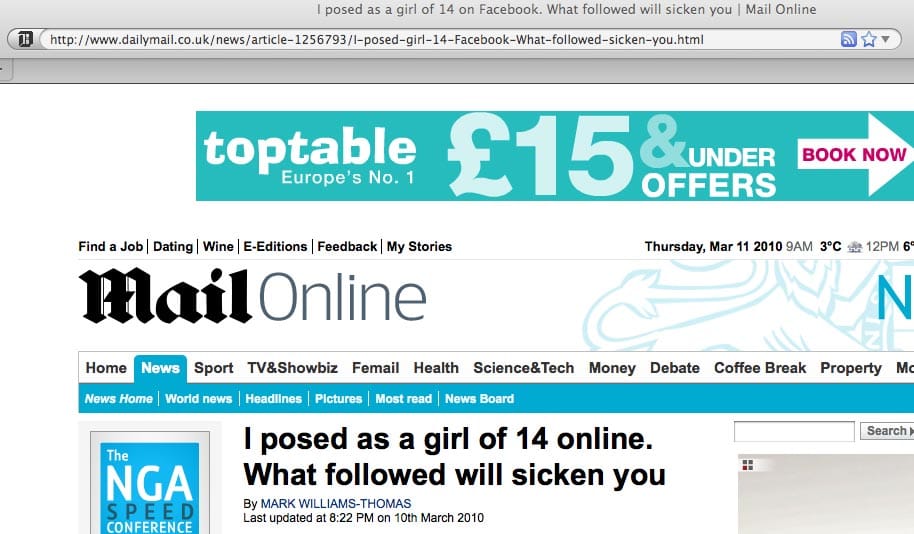 Daily Mail article page