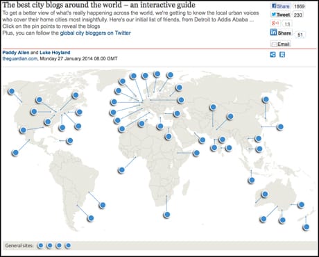 City blogs map Guardian