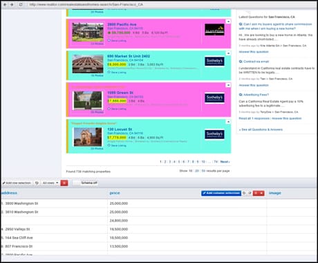 import.io screenshot