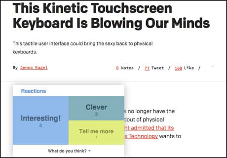 Reactions counter ReadrBoard