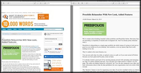 pressfolios screenshot