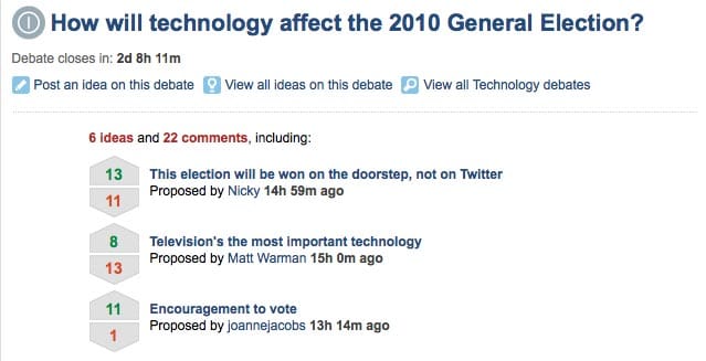 Example of a debate topic on Telegraph