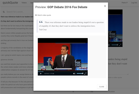 quick quote drop down