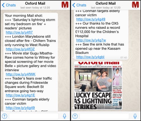 Oxford Mail WhatsApp