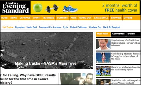 Standard.co.uk records 32% traffic hike in July