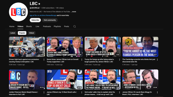 User needs, monologues and optimisation: How LBC cracked the YouTube code