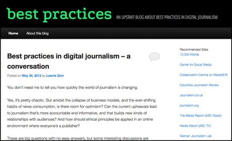 New blog tracks 'best practices in digital journalism'