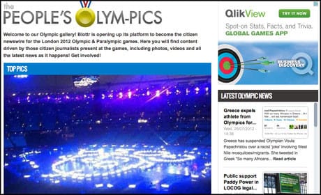 Citizen journalism site Blottr launches 'The People's Olym-PICS'